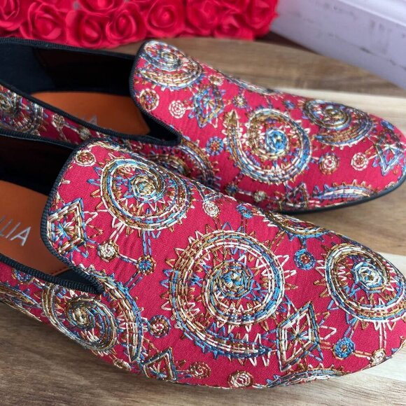 Tallia Orange Mens Quinzio Avant Garde Baroque Luxe Core Loafer 7.5M Red Multi - Picture 5 of 13